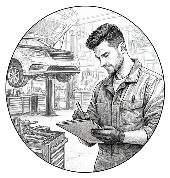 Modern auto repair shop service bay