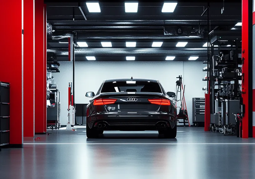 Clean organized automotive service shop
