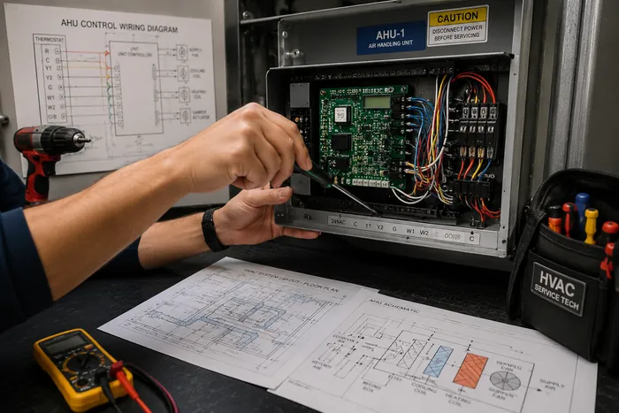 Professional HVAC equipment and service environment