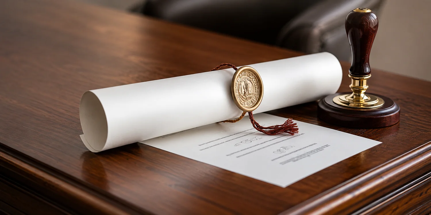 Professional notary appointment at a service desk
