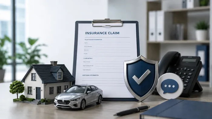 Insurance policy paperwork for claims and coverage support