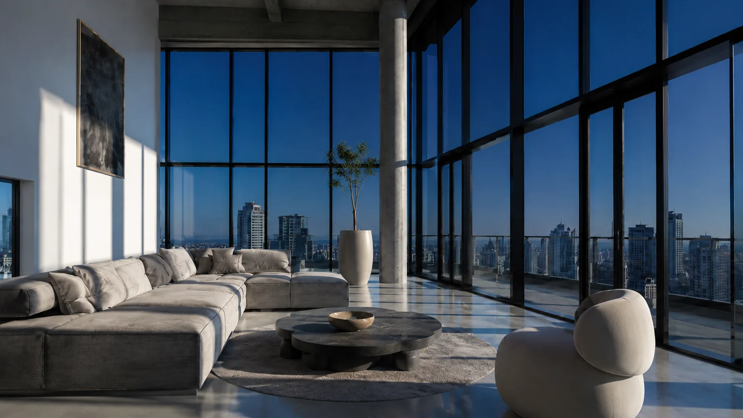 Professional office windows with clean window film appearance