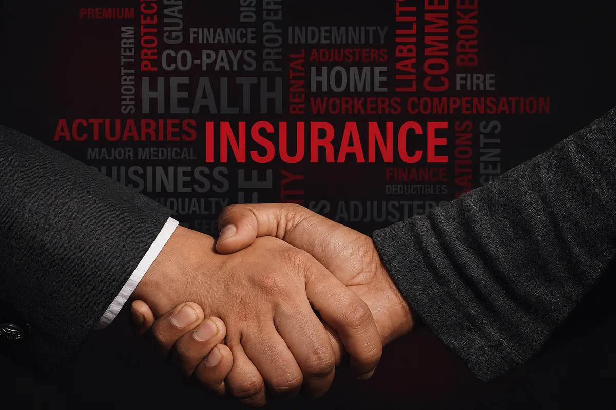 Insurance and financial planning documents on a desk