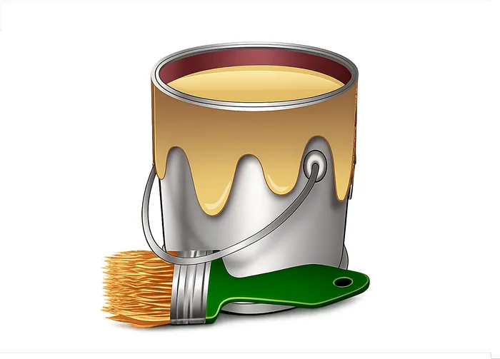 Paint bucket and brush