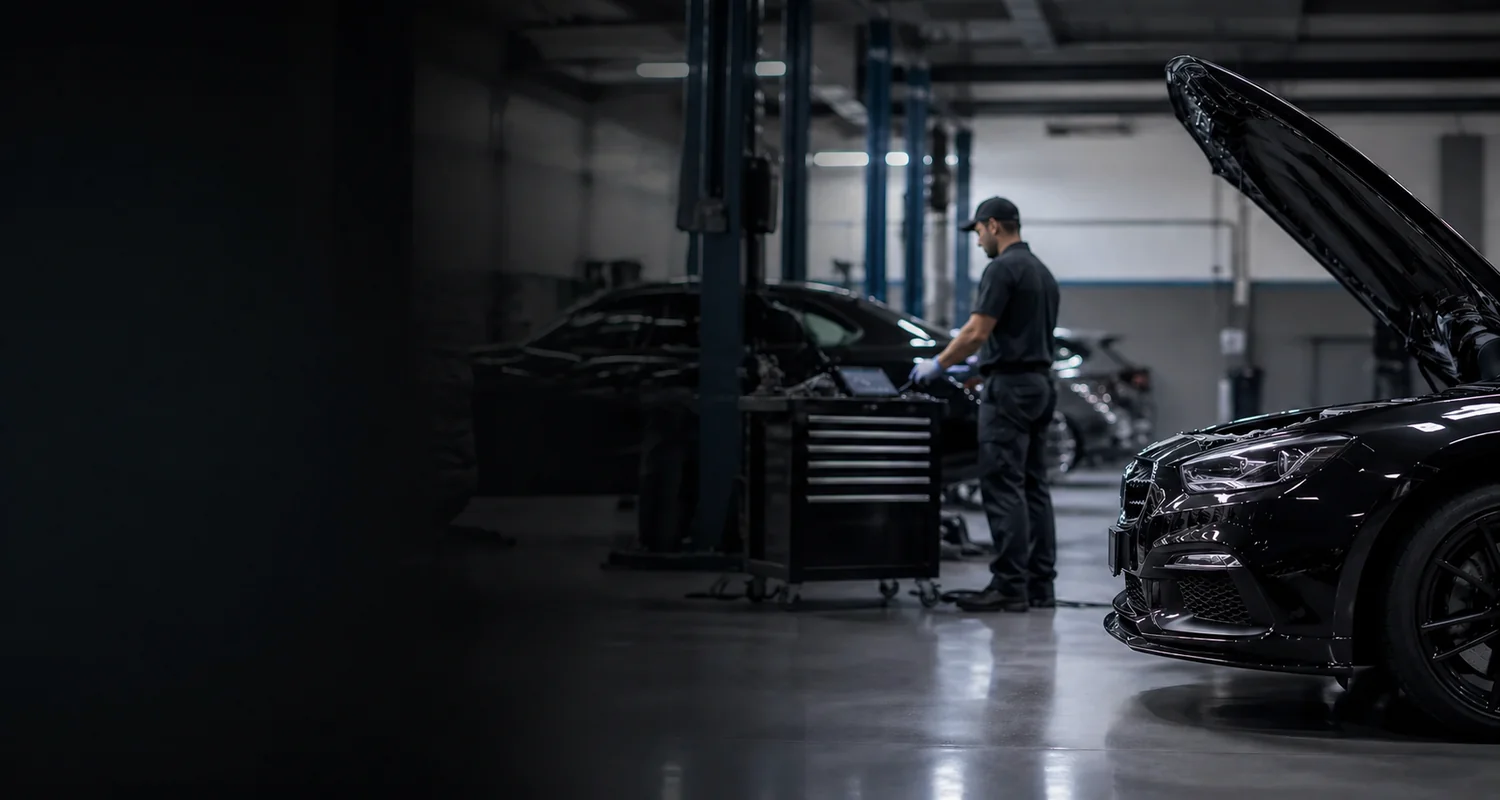 Premier Auto Repair Shop service bay with professional automotive repair work