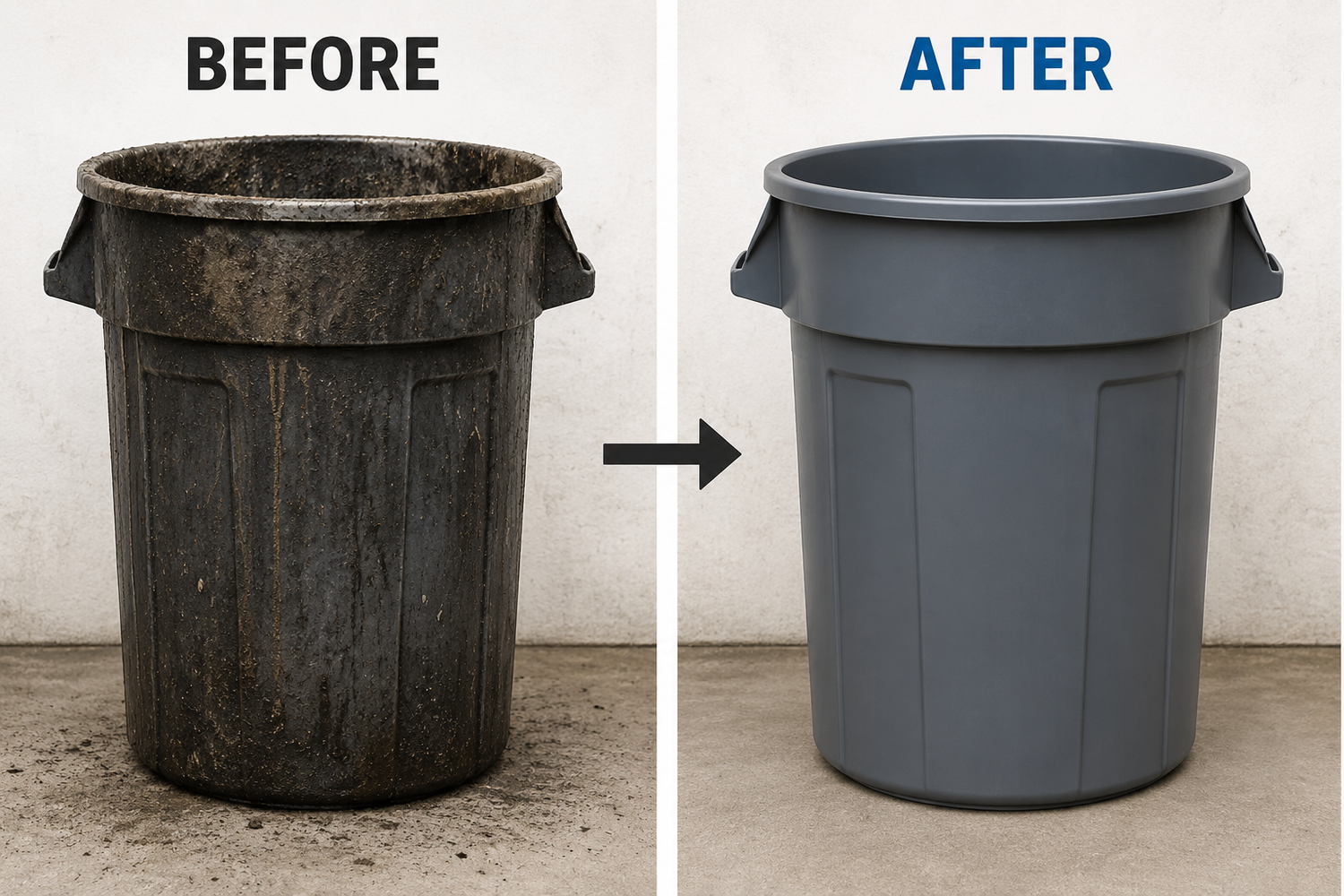 Residential waste and recycling bins positioned beside a building