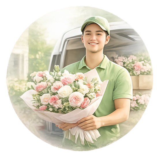 Floral arrangement prepared for local delivery with polished presentation