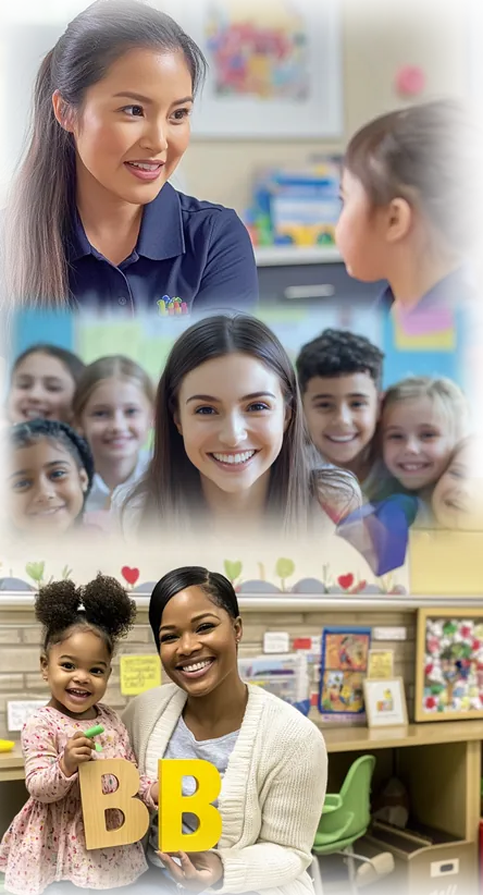 Collage of warm child and infant care moments