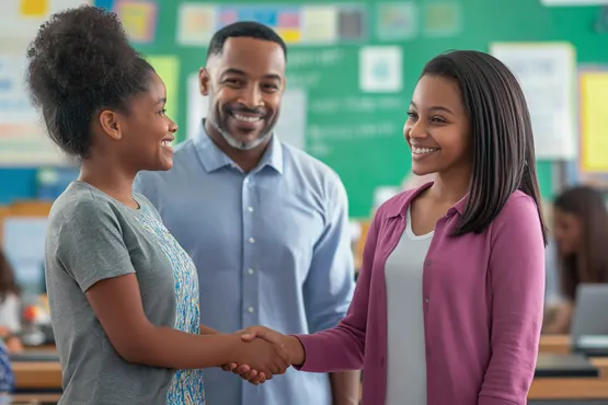 Parent reviewing child care consultation information