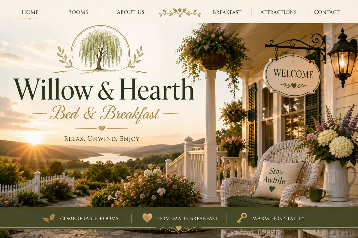 Bed and breakfast website portfolio presentation