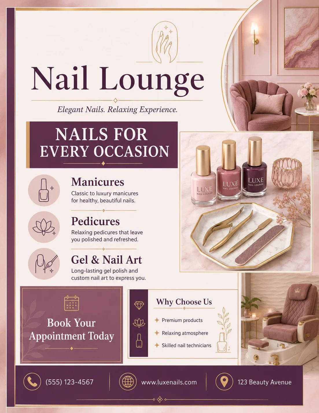 Nail technician carefully shaping a client nail during a manicure