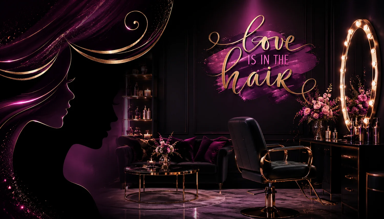 Hair stylist in a chic modern salon with professional beauty stations