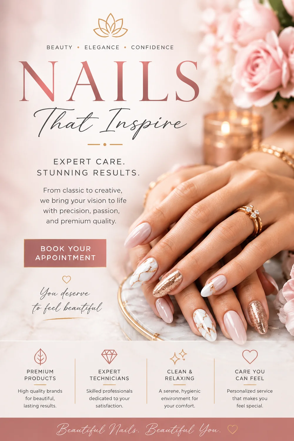 Nail polish application during a professional salon appointment
