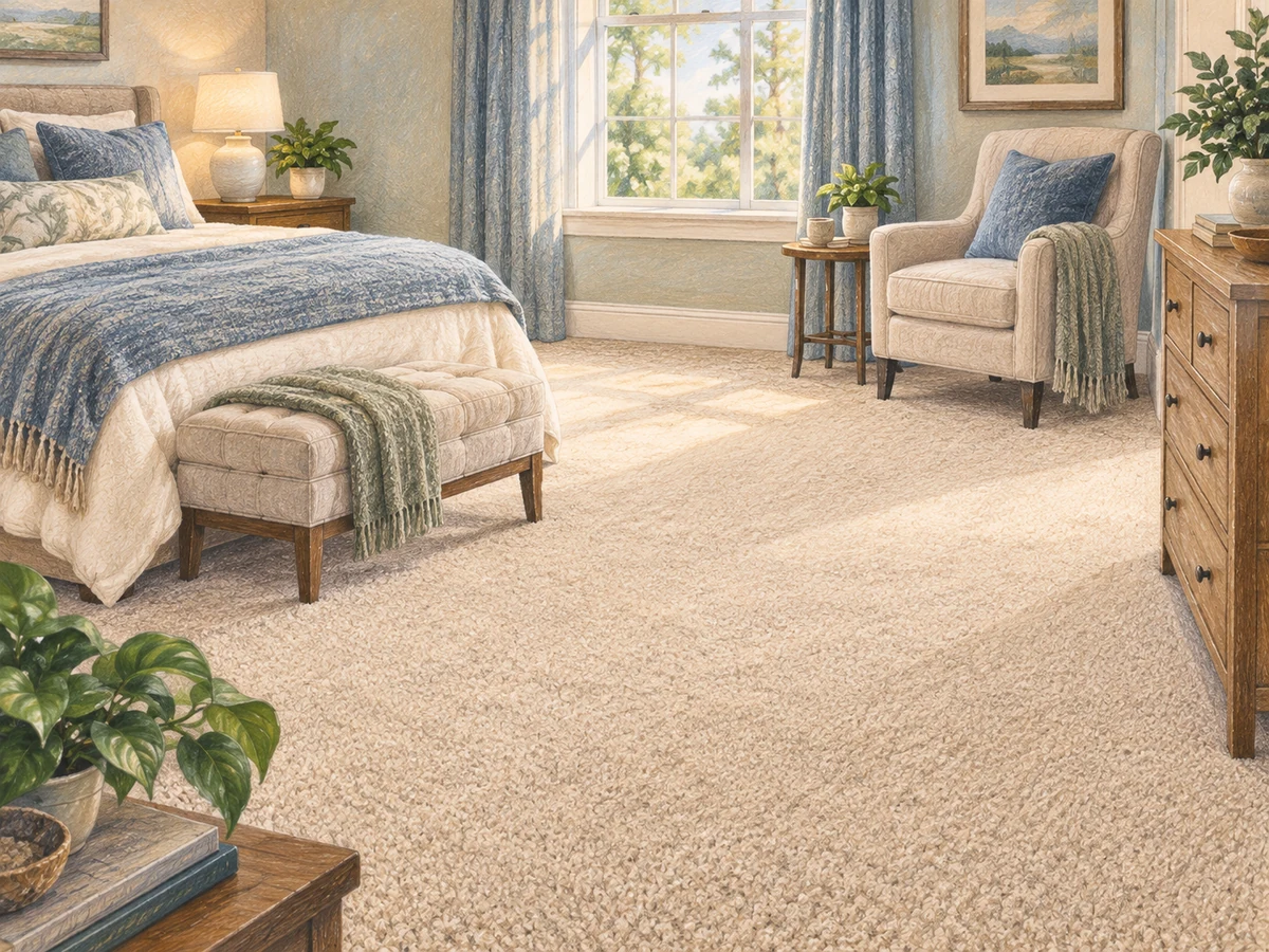 Well-maintained carpet in a calm residential room