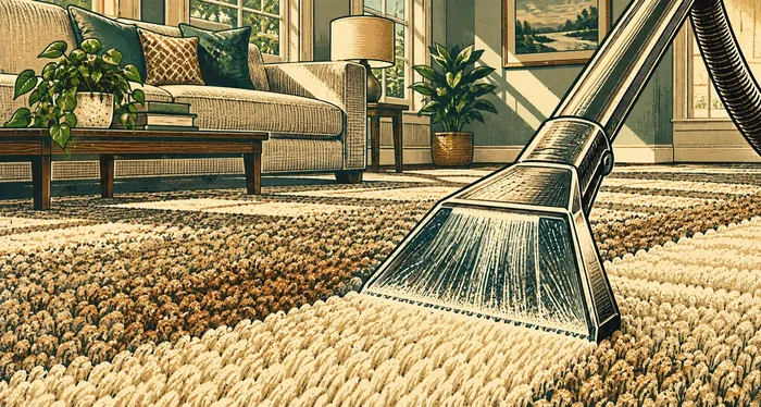 High-traffic carpet pathways in a home