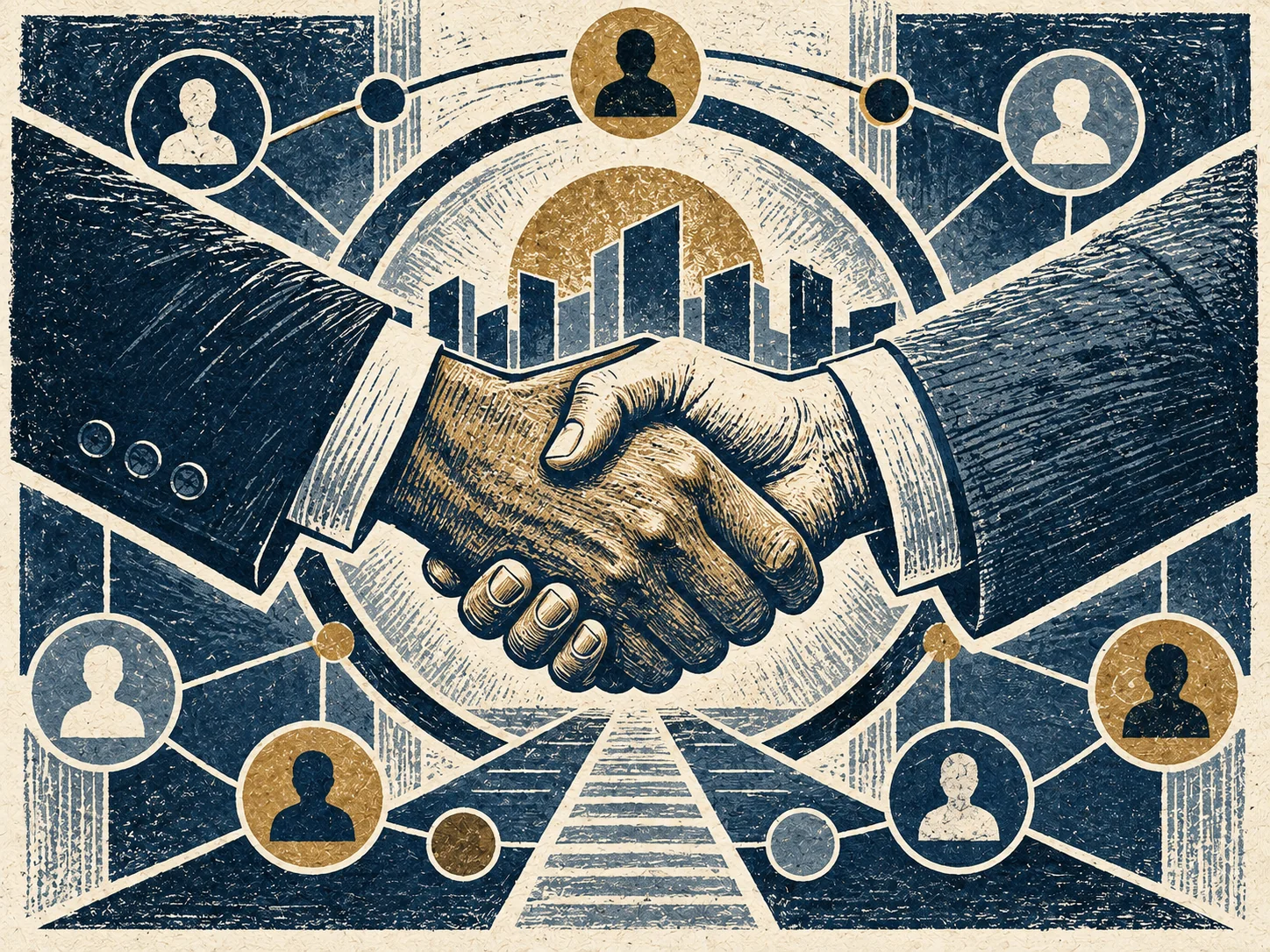 Business relationship and reputation represented through a professional handshake