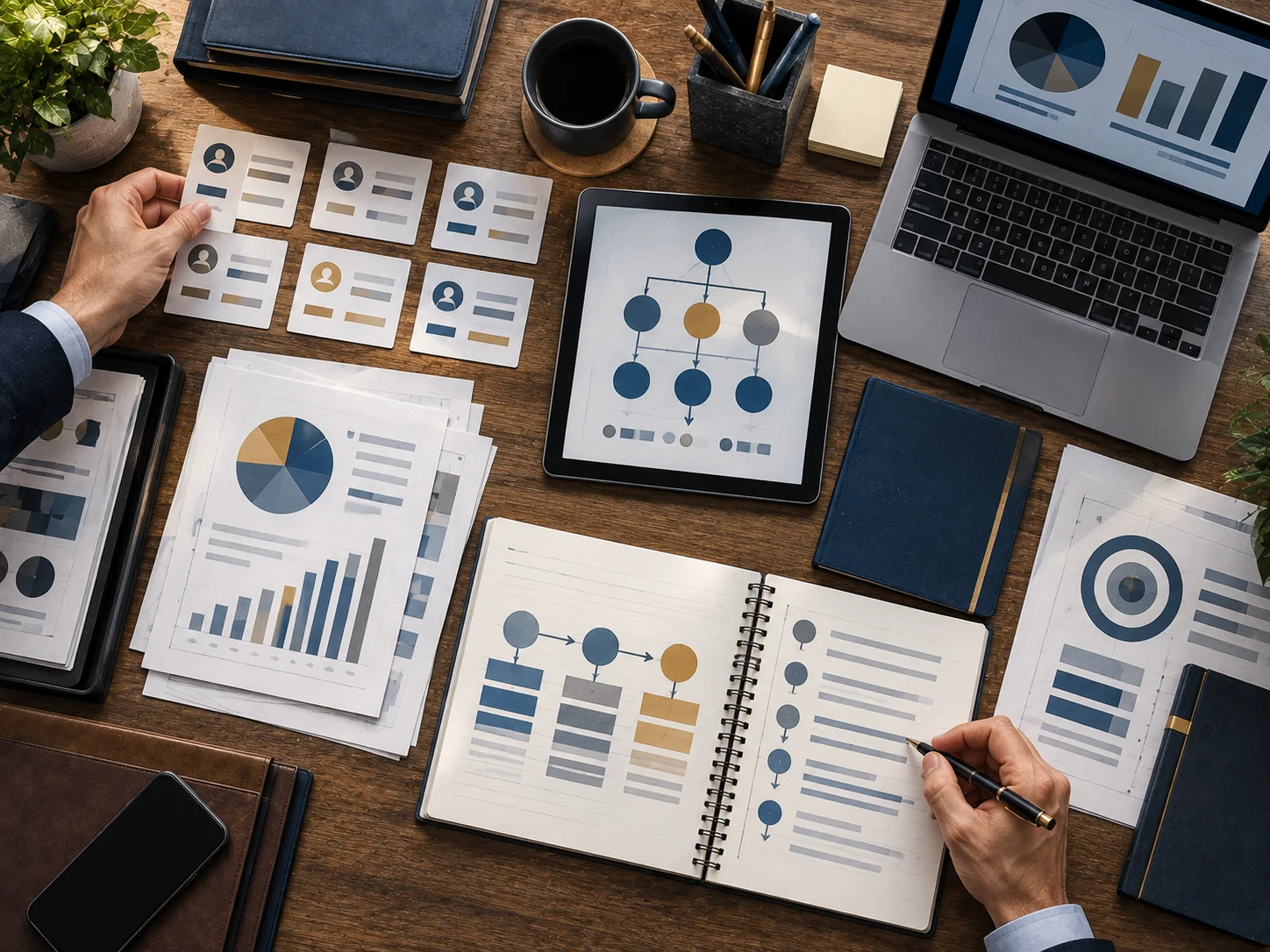 Organized business-development methodology and planning workspace