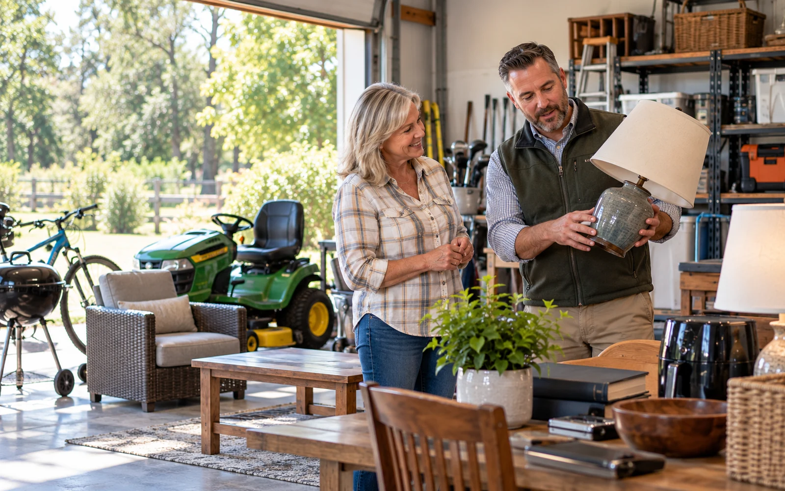 Male auction professional meeting with a seller in a professional small-business setting