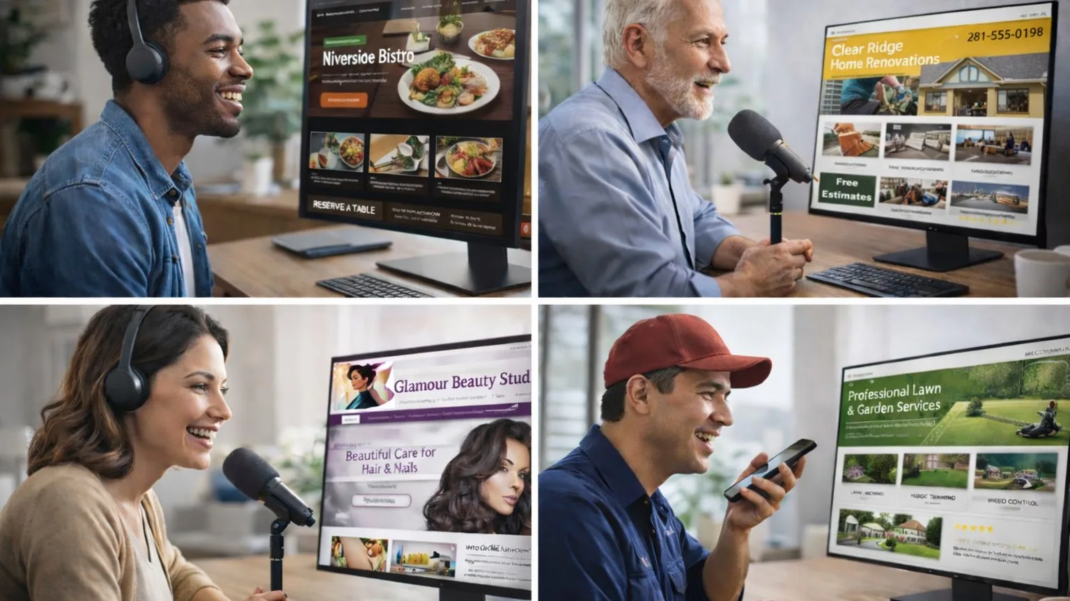 AI WordPress website examples across multiple industries