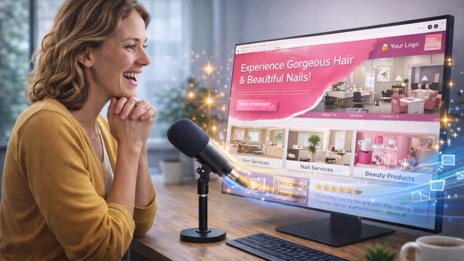 AI WordPress website example section built without a traditional website builder