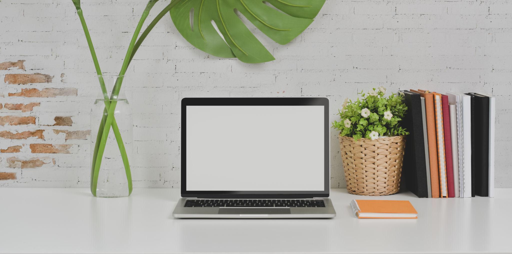 Organized desk for business documentation and support services