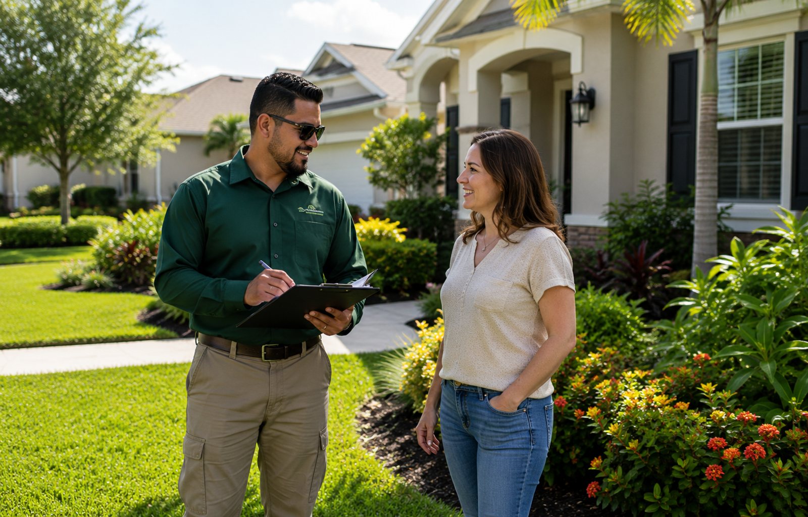 Landscaping consultation with homeowner