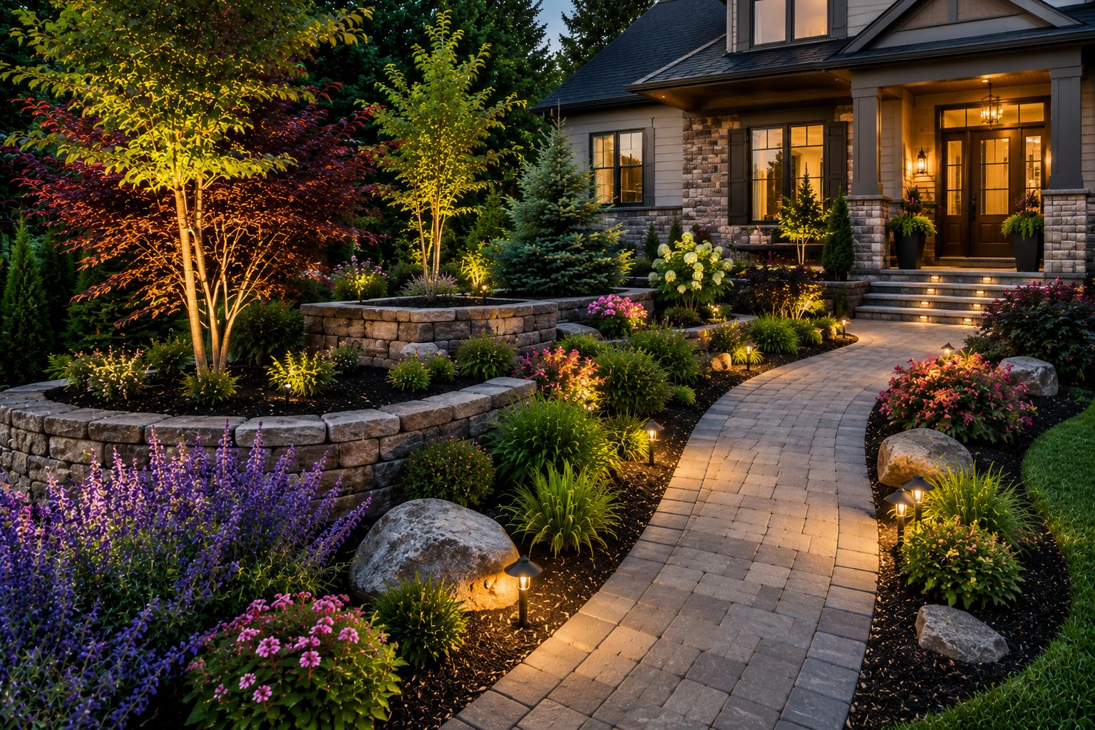 Residential landscaping before and after result